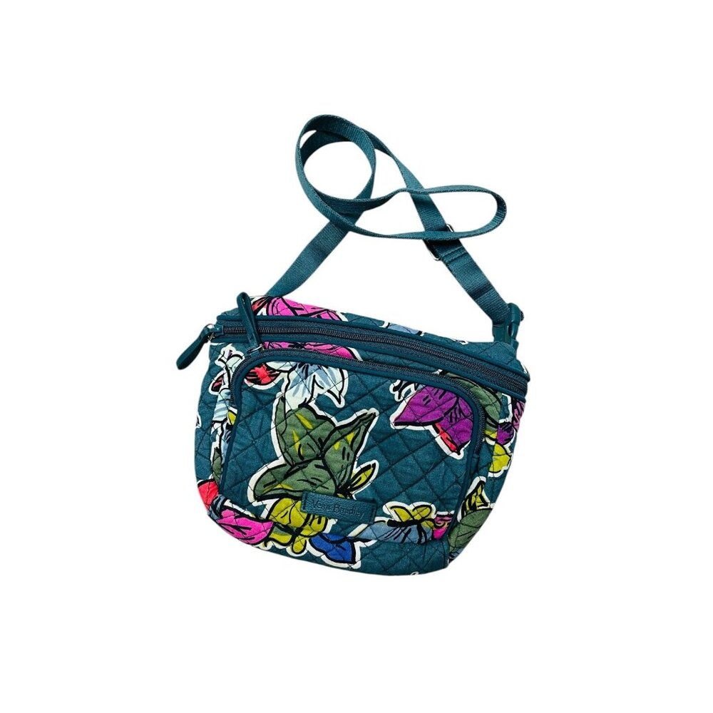 Vera Bradley Belt Bag and Crossbody Falling Flowers Green Cotton Quilted